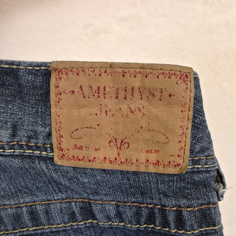 Amethyst‎ Jeans Womens 16 Distressed Y2K Low Rise Flared Denim Bootcut - Picture 12 of 14
